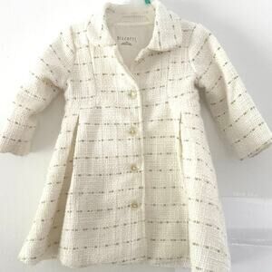 Biscotti Christmas coat sz12m ivory gold coat dress